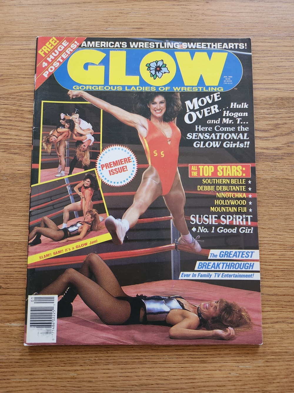 GLOW 1988 Women Of Wrestling  Magazine Premiere Issue - Featuring Susie Spirit